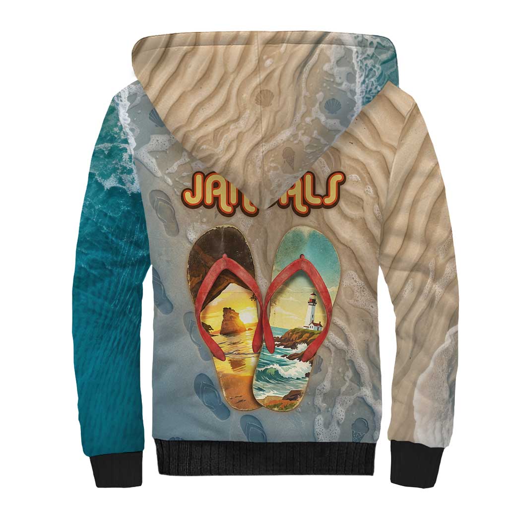 Kiwi Jandal Beach Life Sherpa Hoodie New Zealand Flip Flops Ocean Wave Surf Style TS04 - Polynesian Pride
