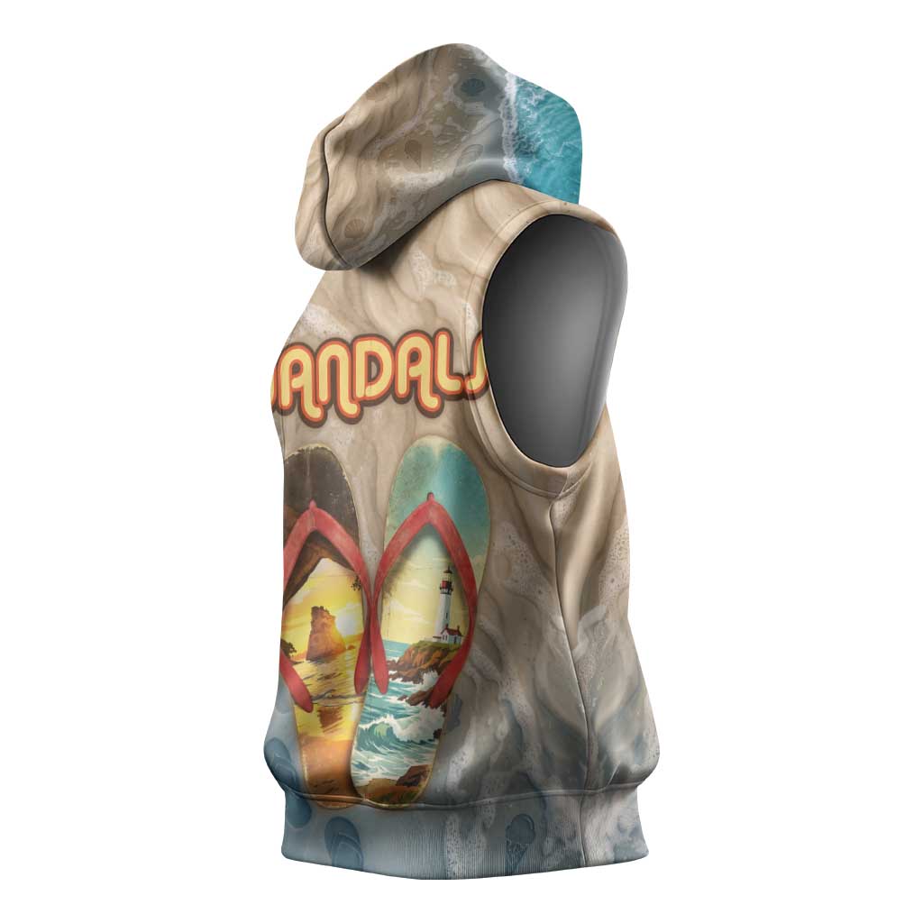 Kiwi Jandal Beach Life Sleeveless Hoodie New Zealand Flip Flops Ocean Wave Surf Style TS04 - Polynesian Pride