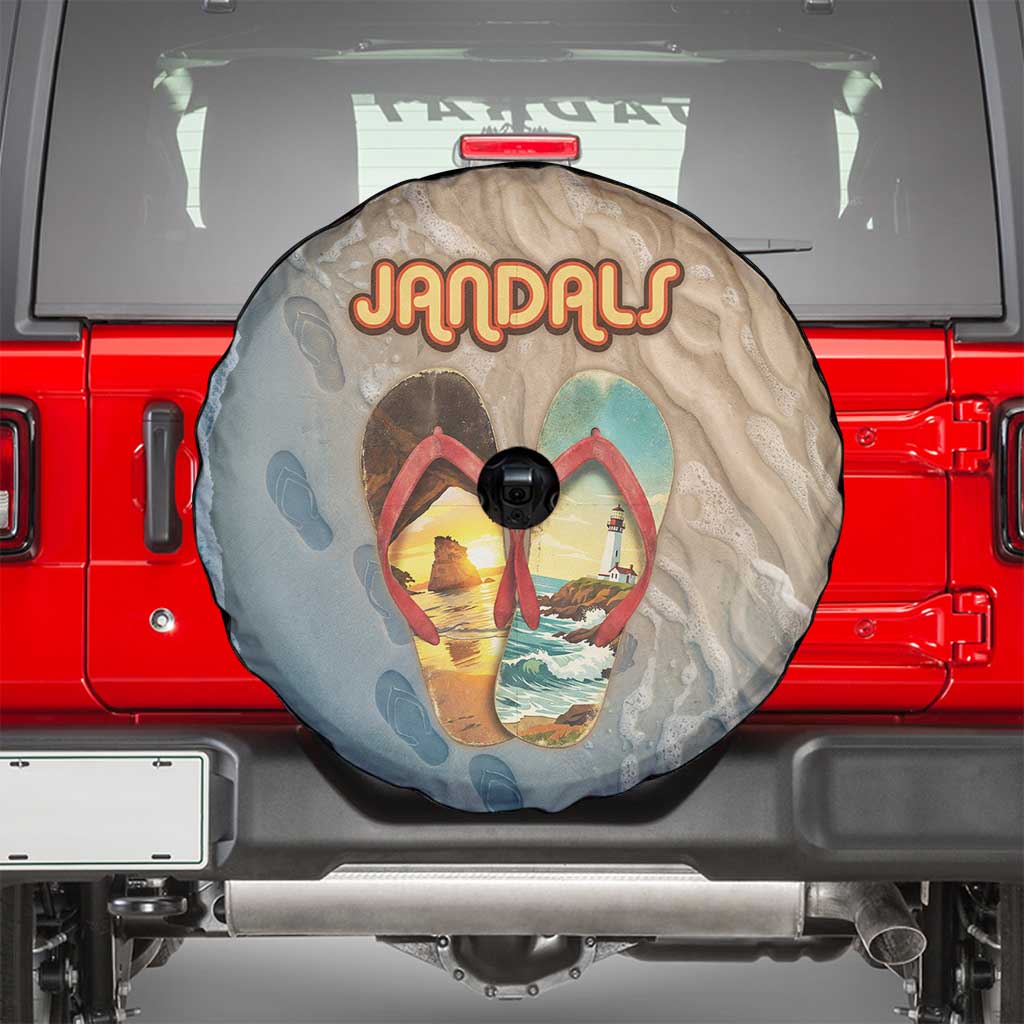 Kiwi Jandal Beach Life Spare Tire Cover New Zealand Flip Flops Ocean Wave Surf Style TS04 - Polynesian Pride