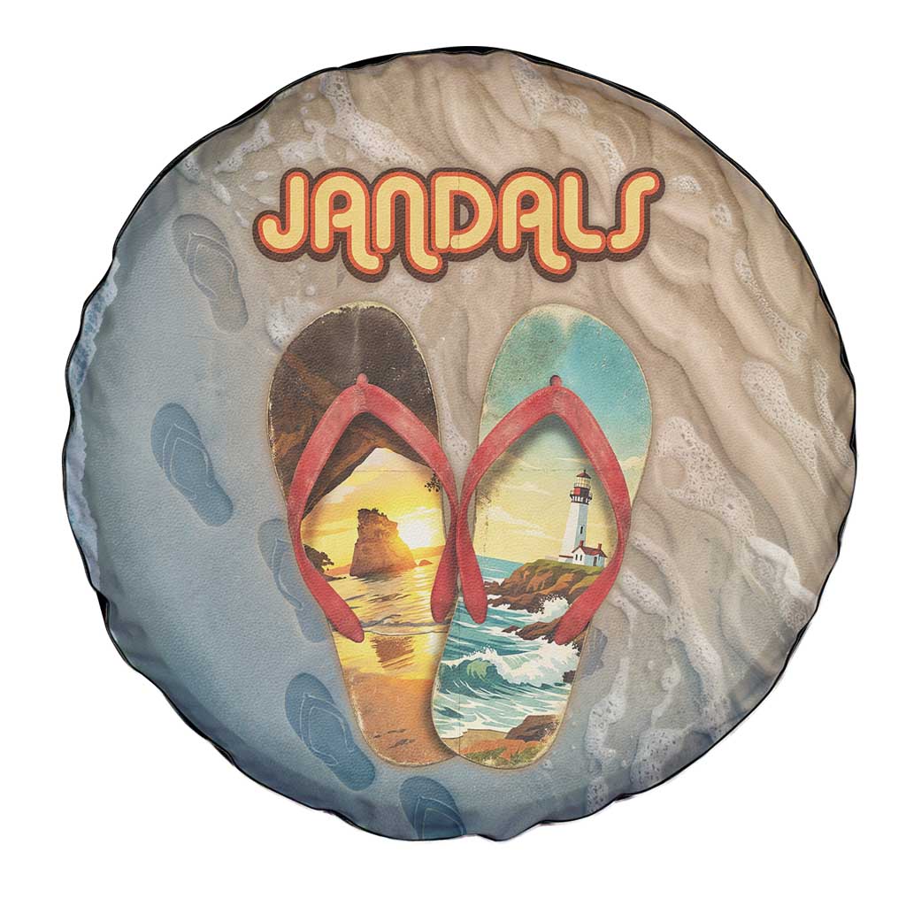 Kiwi Jandal Beach Life Spare Tire Cover New Zealand Flip Flops Ocean Wave Surf Style TS04 - Polynesian Pride