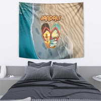 Kiwi Jandal Beach Life Tapestry New Zealand Flip Flops Ocean Wave Surf Style