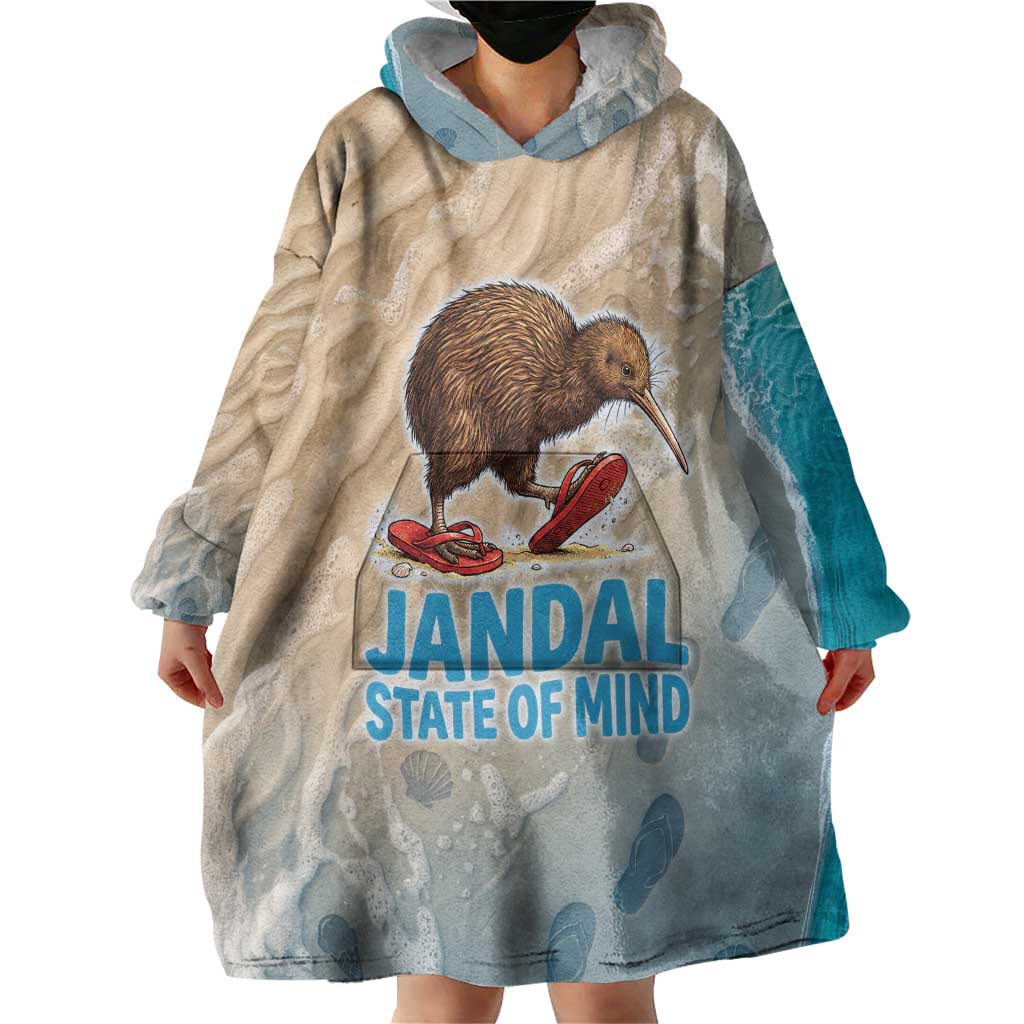 Kiwi Jandal Beach Life Wearable Blanket Hoodie New Zealand Flip Flops Ocean Wave Surf Style TS04 - Polynesian Pride