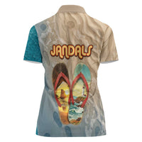 Kiwi Jandal Beach Life Women Polo Shirt New Zealand Flip Flops Ocean Wave Surf Style TS04 - Polynesian Pride