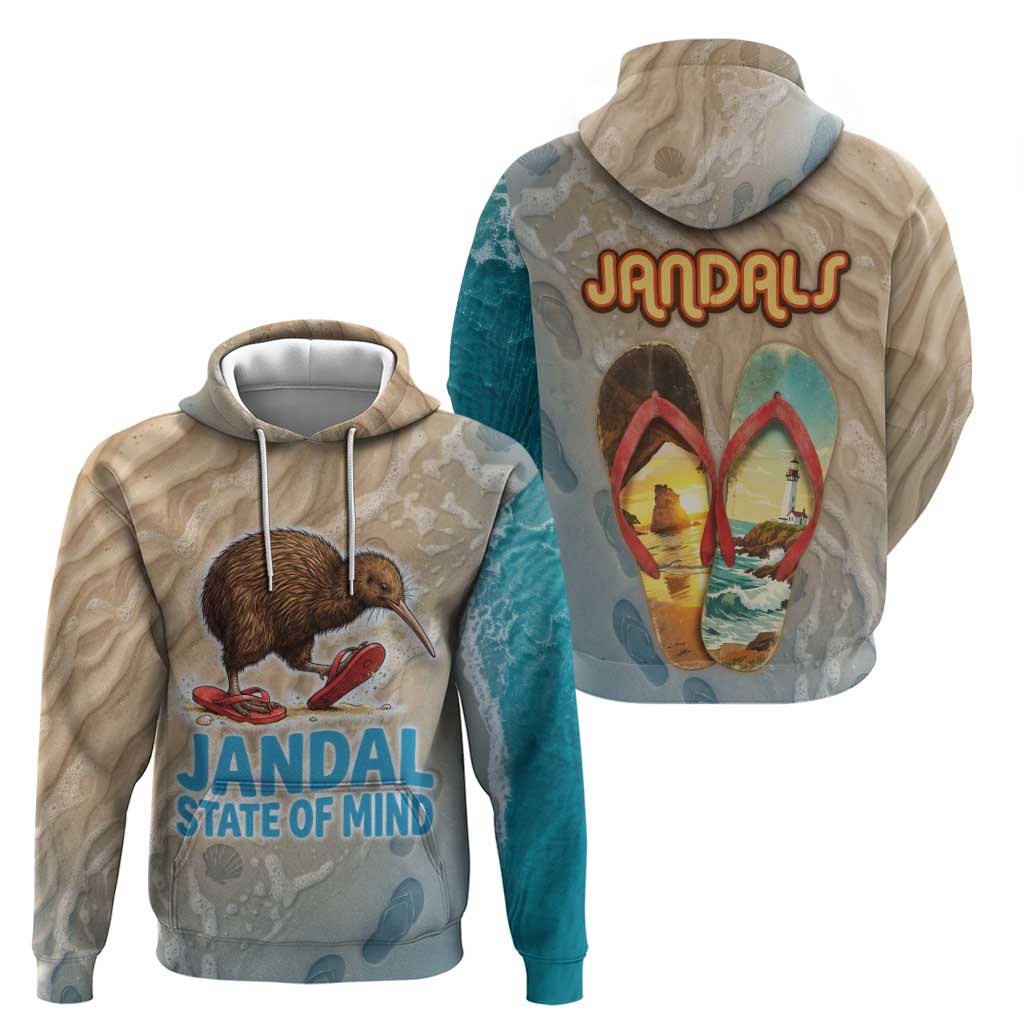 Kiwi Jandal Beach Life Zip Hoodie New Zealand Flip Flops Ocean Wave Surf Style TS04 - Polynesian Pride