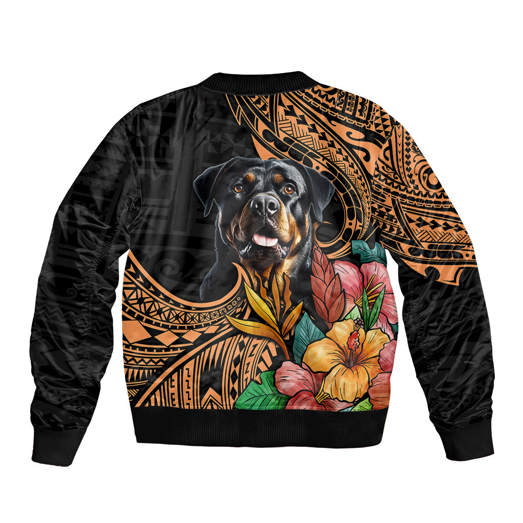 Polynesian Rottweiler Bomber Jacket Polynesian Pattern And Rottweiler TS04 - Polynesian Pride
