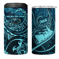 Chuuk Deep Into Truk Lagoon 4 in 1 Can Cooler Tumbler Polynesian Tribal Pattern Wreck Diving Teal Ship Art TS04 One Size: 16 oz Blue Black - Polynesian Pride