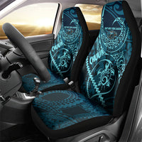 Chuuk Deep Into Truk Lagoon Car Seat Cover Polynesian Tribal Pattern Wreck Diving Teal Ship Art TS04 - Polynesian Pride