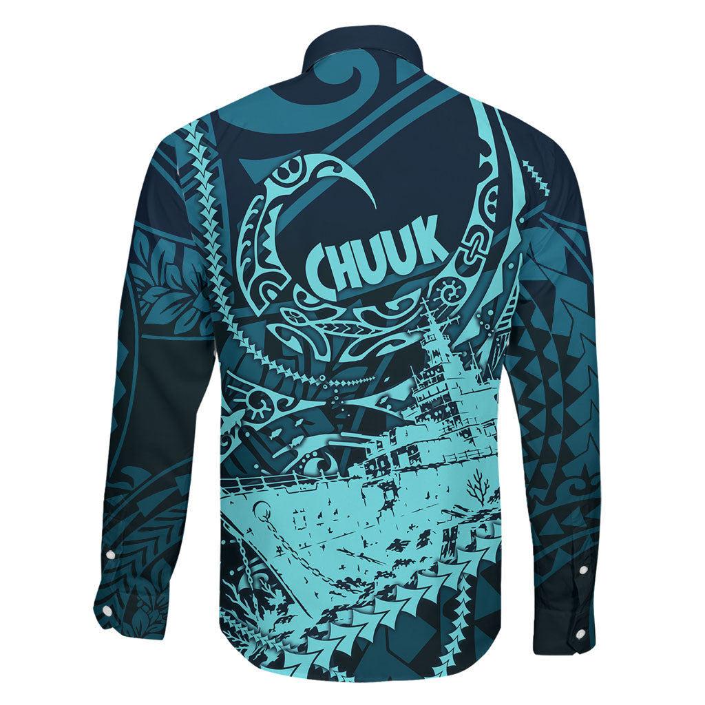 Chuuk Deep Into Truk Lagoon Family Matching Long Sleeve Bodycon Dress and Hawaiian Shirt Polynesian Tribal Pattern Wreck Diving Teal Ship Art TS04 - Polynesian Pride