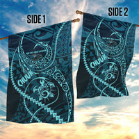 Chuuk Deep Into Truk Lagoon Garden Flag Polynesian Tribal Pattern Wreck Diving Teal Ship Art TS04 - Polynesian Pride