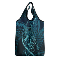 Chuuk Deep Into Truk Lagoon Grocery Bag Polynesian Tribal Pattern Wreck Diving Teal Ship Art TS04 - Polynesian Pride