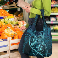 Chuuk Deep Into Truk Lagoon Grocery Bag Polynesian Tribal Pattern Wreck Diving Teal Ship Art TS04 - Polynesian Pride