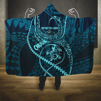 Chuuk Deep Into Truk Lagoon Hooded Blanket Polynesian Tribal Pattern Wreck Diving Teal Ship Art TS04 - Polynesian Pride
