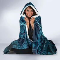Chuuk Deep Into Truk Lagoon Hooded Blanket Polynesian Tribal Pattern Wreck Diving Teal Ship Art TS04 - Polynesian Pride