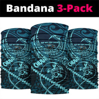 Chuuk Deep Into Truk Lagoon Neck Gaiter Polynesian Tribal Pattern Wreck Diving Teal Ship Art