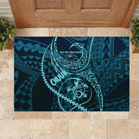 Chuuk Deep Into Truk Lagoon Rubber Doormat Polynesian Tribal Pattern Wreck Diving Teal Ship Art