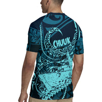 Chuuk Deep Into Truk Lagoon Rugby Jersey Polynesian Tribal Pattern Wreck Diving Teal Ship Art TS04 - Polynesian Pride