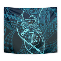 Chuuk Deep Into Truk Lagoon Tapestry Polynesian Tribal Pattern Wreck Diving Teal Ship Art