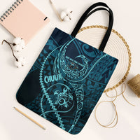 Chuuk Deep Into Truk Lagoon Tote Bag Polynesian Tribal Pattern Wreck Diving Teal Ship Art TS04 Black Strap One Size Blue Black - Polynesian Pride