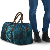 Chuuk Deep Into Truk Lagoon Travel Bag Polynesian Tribal Pattern Wreck Diving Teal Ship Art TS04 - Polynesian Pride