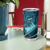 Chuuk Deep Into Truk Lagoon Tumbler Cup Polynesian Tribal Pattern Wreck Diving Teal Ship Art TS04 - Polynesian Pride