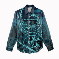 Chuuk Deep Into Truk Lagoon Women Casual Shirt Polynesian Tribal Pattern Wreck Diving Teal Ship Art TS04 - Polynesian Pride