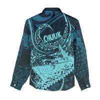 Chuuk Deep Into Truk Lagoon Women Casual Shirt Polynesian Tribal Pattern Wreck Diving Teal Ship Art TS04 - Polynesian Pride