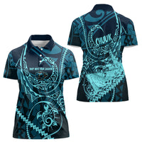 Chuuk Deep Into Truk Lagoon Women Polo Shirt Polynesian Tribal Pattern Wreck Diving Teal Ship Art TS04 - Polynesian Pride