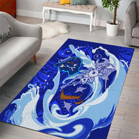 Chuuk Micronesian Roots Area Rug Polynesian Tribal Pattern Hibiscus Flower And Stingray Art TS04 - Polynesian Pride