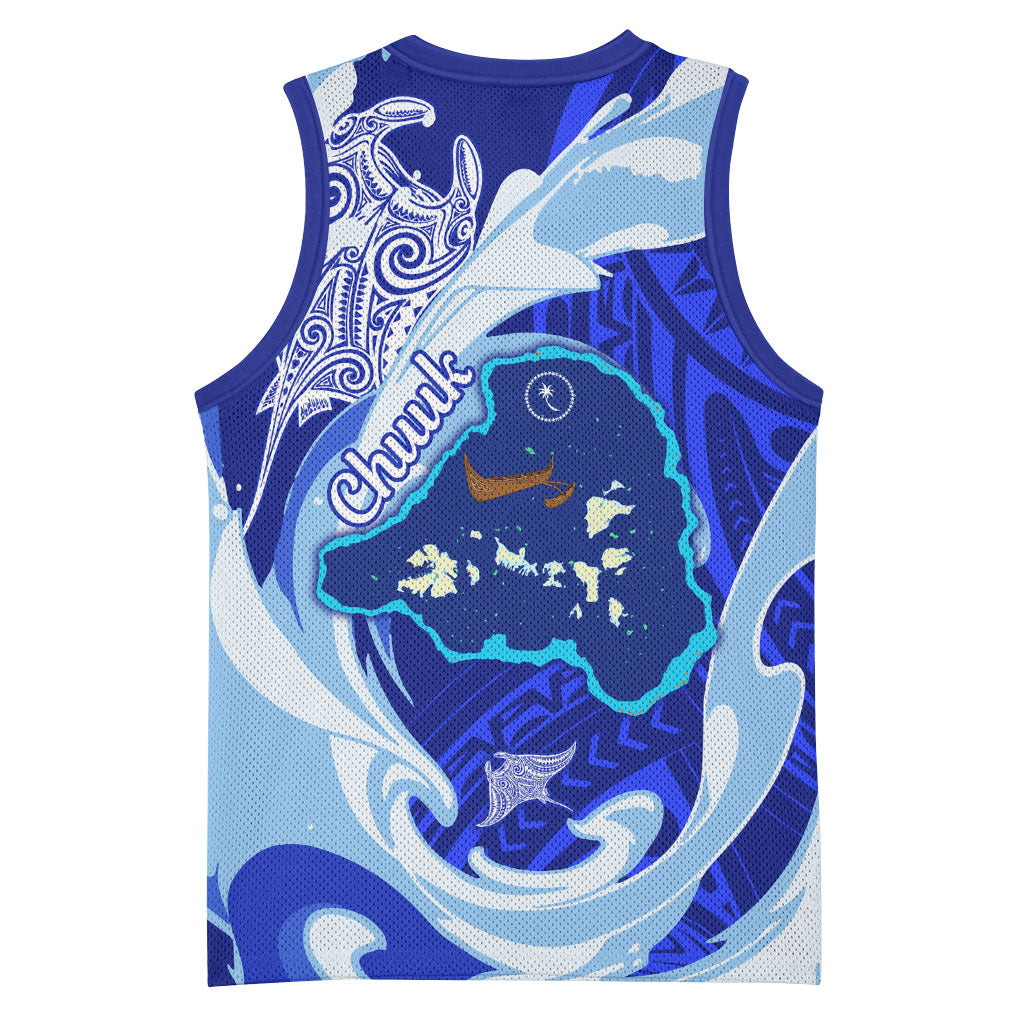 Chuuk Micronesian Roots Basketball Jersey Polynesian Tribal Pattern Hibiscus Flower And Stingray Art TS04 - Polynesian Pride