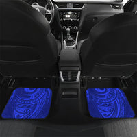 Chuuk Micronesian Roots Car Mats Polynesian Tribal Pattern Hibiscus Flower And Stingray Art TS04 Set 2pcs - Back Blue White - Polynesian Pride