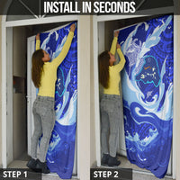 Chuuk Micronesian Roots Door Cover Polynesian Tribal Pattern Hibiscus Flower And Stingray Art TS04 - Polynesian Pride