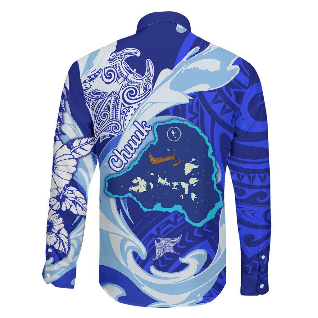 Chuuk Micronesian Roots Family Matching Long Sleeve Bodycon Dress and Hawaiian Shirt Polynesian Tribal Pattern Hibiscus Flower And Stingray Art TS04 - Polynesian Pride