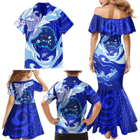 Chuuk Micronesian Roots Family Matching Mermaid Dress and Hawaiian Shirt Polynesian Tribal Pattern Hibiscus Flower And Stingray Art TS04 - Polynesian Pride