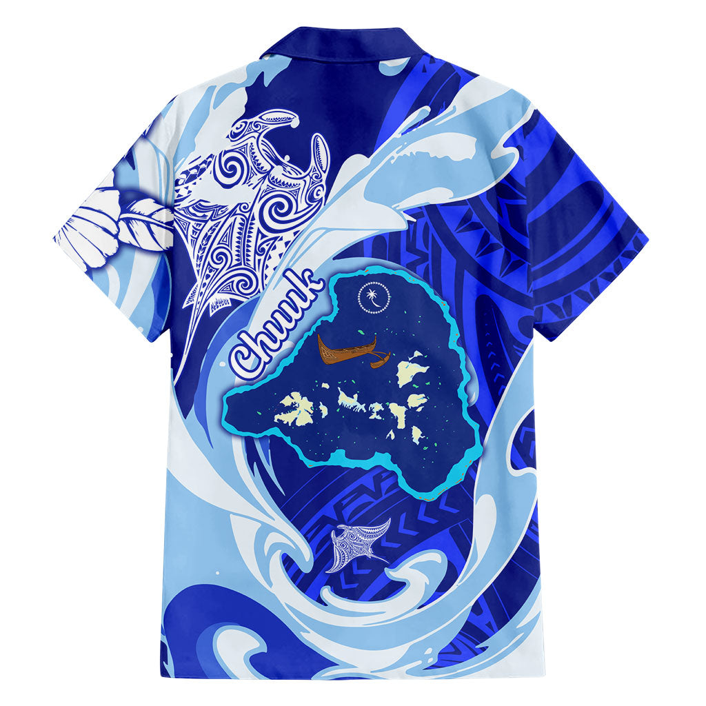 Chuuk Micronesian Roots Family Matching Off The Shoulder Long Sleeve Dress and Hawaiian Shirt Polynesian Tribal Pattern Hibiscus Flower And Stingray Art TS04 - Polynesian Pride