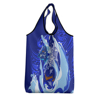 Chuuk Micronesian Roots Grocery Bag Polynesian Tribal Pattern Hibiscus Flower And Stingray Art TS04 - Polynesian Pride