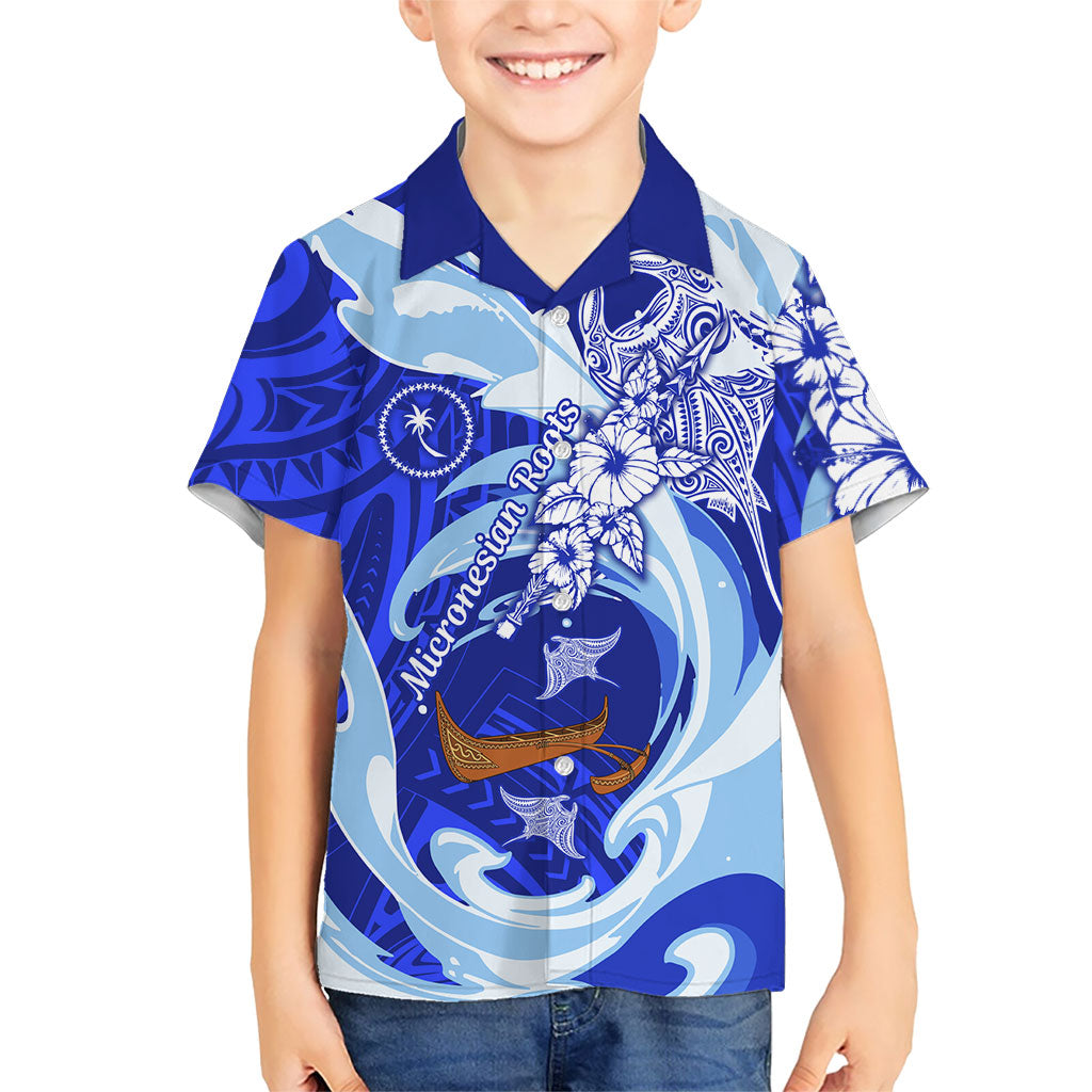Chuuk Micronesian Roots Hawaiian Shirt Polynesian Tribal Pattern Hibiscus Flower And Stingray Art TS04 - Polynesian Pride