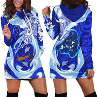 Chuuk Micronesian Roots Hoodie Dress Polynesian Tribal Pattern Hibiscus Flower And Stingray Art TS04 - Polynesian Pride