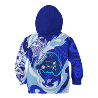 Chuuk Micronesian Roots Kid Hoodie Polynesian Tribal Pattern Hibiscus Flower And Stingray Art TS04 - Polynesian Pride