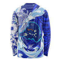 Chuuk Micronesian Roots Long Sleeve Shirt Polynesian Tribal Pattern Hibiscus Flower And Stingray Art TS04 - Polynesian Pride