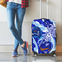 Chuuk Micronesian Roots Luggage Cover Polynesian Tribal Pattern Hibiscus Flower And Stingray Art TS04 - Polynesian Pride