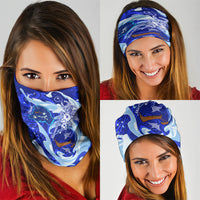 Chuuk Micronesian Roots Neck Gaiter Polynesian Tribal Pattern Hibiscus Flower And Stingray Art TS04 - Polynesian Pride