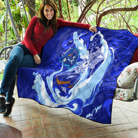 Chuuk Micronesian Roots Quilt Polynesian Tribal Pattern Hibiscus Flower And Stingray Art