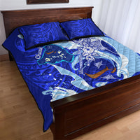 Chuuk Micronesian Roots Quilt Bed Set Polynesian Tribal Pattern Hibiscus Flower And Stingray Art TS04 - Polynesian Pride