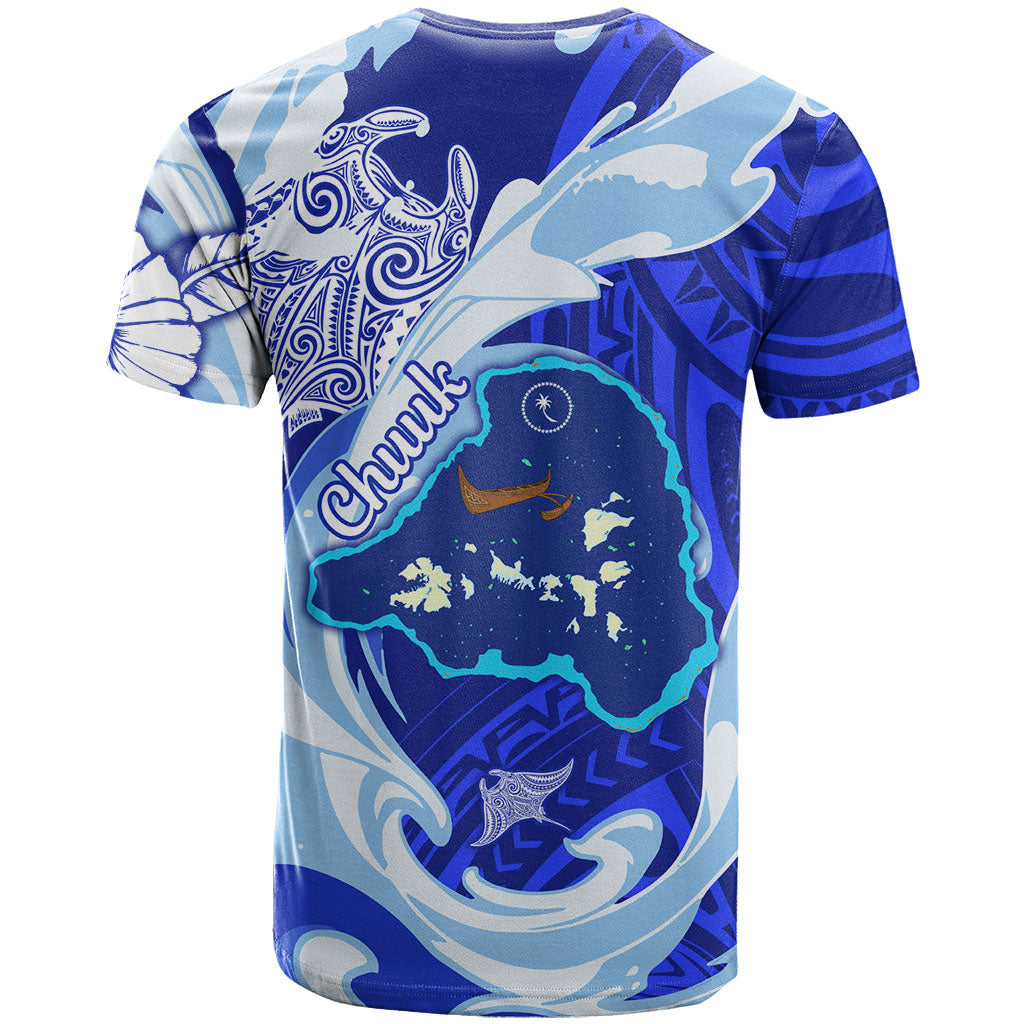 Chuuk Micronesian Roots T Shirt Polynesian Tribal Pattern Hibiscus Flower And Stingray Art TS04 - Polynesian Pride