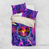 Chuuk Tropical Sunset Coordinates Bedding Set Neon Graffiti Polynesian Tribal