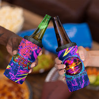 Chuuk Tropical Sunset Coordinates 4 in 1 Can Cooler Tumbler Neon Graffiti Polynesian Tribal TS04 - Polynesian Pride