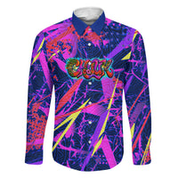 Chuuk Tropical Sunset Coordinates Family Matching Mermaid Dress and Hawaiian Shirt Neon Graffiti Polynesian Tribal