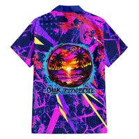 Chuuk Tropical Sunset Coordinates Family Matching Tank Maxi Dress and Hawaiian Shirt Neon Graffiti Polynesian Tribal