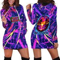 Chuuk Tropical Sunset Coordinates Hoodie Dress Neon Graffiti Polynesian Tribal TS04 - Polynesian Pride