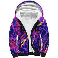 Chuuk Tropical Sunset Coordinates Sherpa Hoodie Neon Graffiti Polynesian Tribal TS04 Unisex Purple Pink - Polynesian Pride